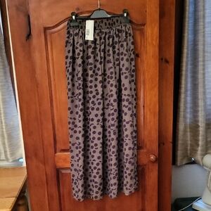 American Apparel Full Length Skirt Double Layer M/L Brown Purple Chiffon NWT